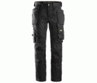 6241 Pantalones largos de trabajo elásticos AllroundWork Slim Fit con bolsillos flotantes color negro