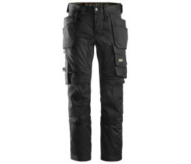 Pantalones largos de trabajo elásticos AllroundWork Slim Fit bolsillos flotantes 6241 Negro