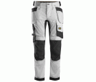 6241 Pantalones largos de trabajo elásticos AllroundWork Slim Fit con bolsillos flotantes color blanco/ negro