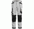 6247 Pantalones largos elásticos de trabajo para mujer con bolsillos flotantes AllroundWork blanco/negro