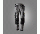 6251 Pantalones largos de trabajo elásticos AllroundWork Loose Fit con bolsillos flotantes color gris / negro