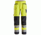 6260 Pantalones largos de trabajo de alta visibilidad clase 2 con bolsillos flotantes ProtecWork amarillo-azul marino