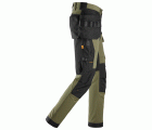 6275 Pantalones largos de trabajo elásticos AllroundWork 4-way Stretch softshell con bolsillos flotantes color verde caqui / negro