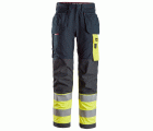 6276 Pantalones largos de trabajo de alta visibilidad clase 1 con bolsillos flotantes ProtecWork azul marino-amarillo