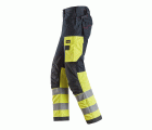 6276 Pantalones largos de trabajo de alta visibilidad clase 1 con bolsillos flotantes ProtecWork azul marino-amarillo