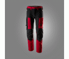 6318 Pantalones largos de trabajo elásticos AllroundWork Stretch color rojo chile / negro