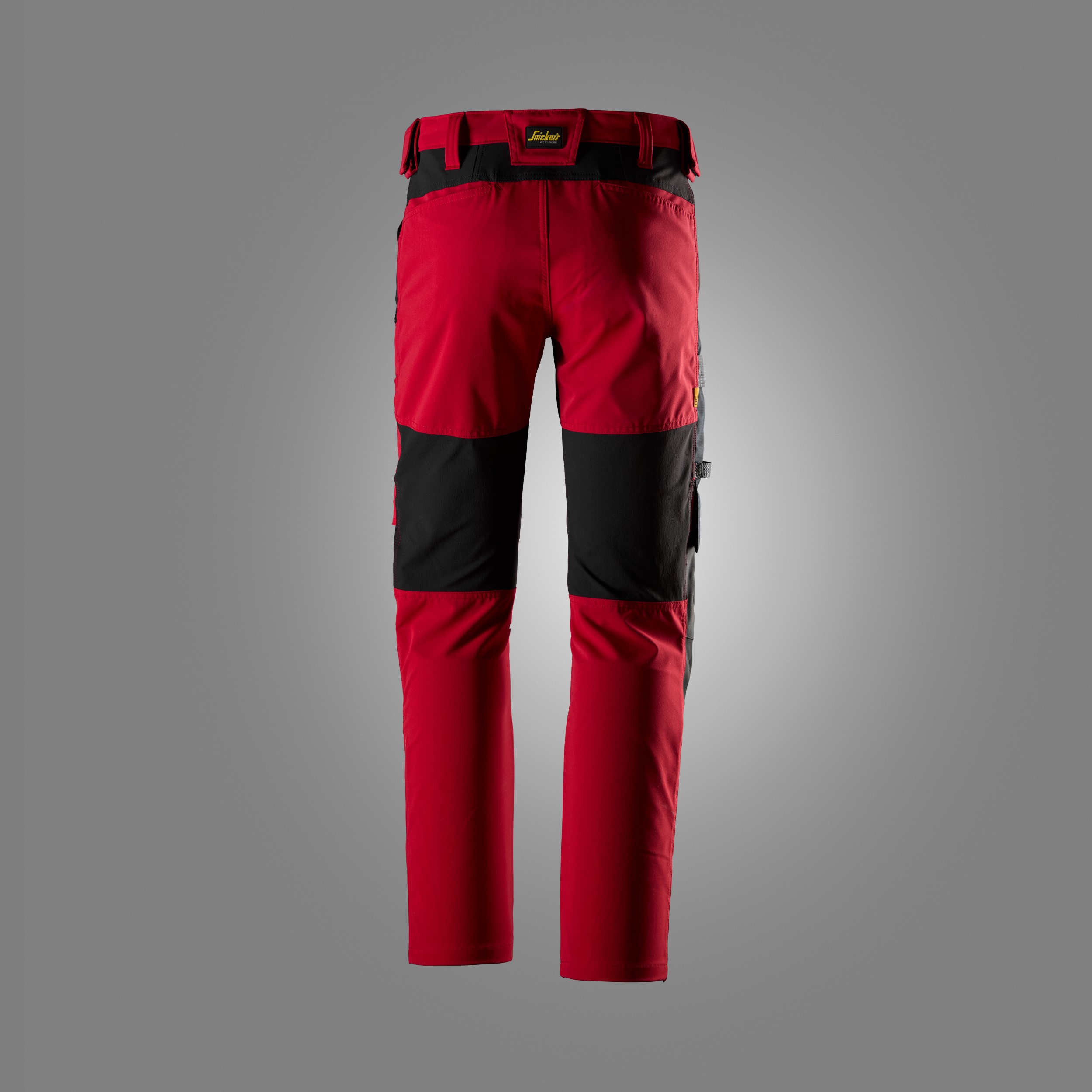 6318 Pantalones largos de trabajo elásticos AllroundWork Stretch color rojo chile / negro