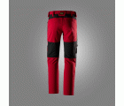 6318 Pantalones largos de trabajo elásticos AllroundWork Stretch color rojo chile / negro