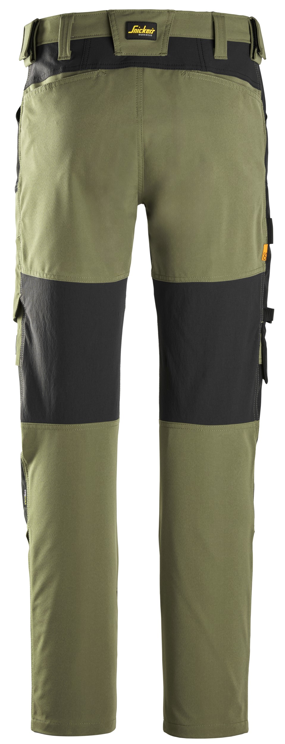 6318 Pantalones largos de trabajo elásticos AllroundWork Stretch color verde caqui / negro