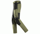 6318 Pantalones largos de trabajo elásticos AllroundWork Stretch color verde caqui / negro