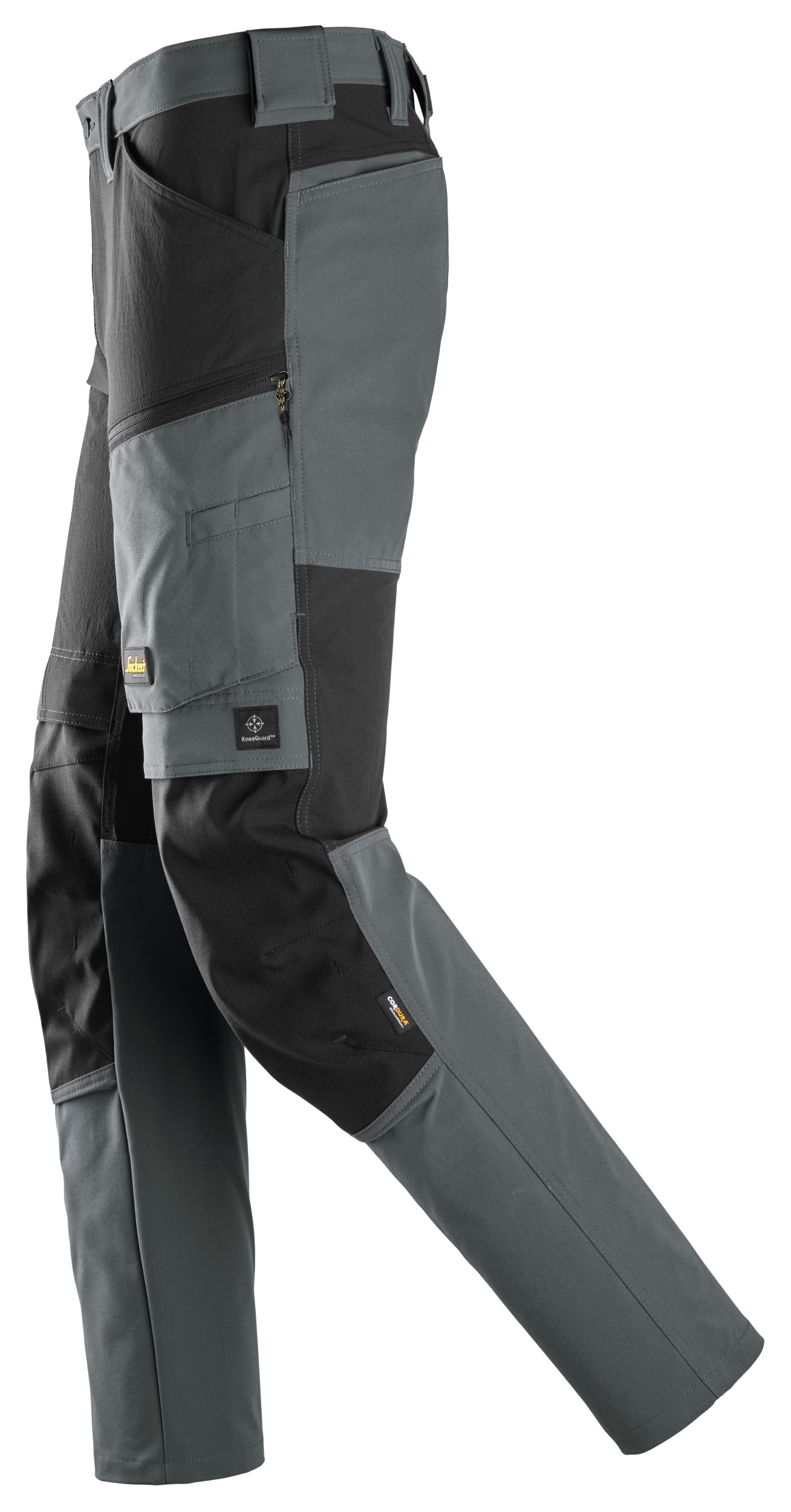 6318 Pantalones largos de trabajo elásticos AllroundWork Stretch color gris acero / negro