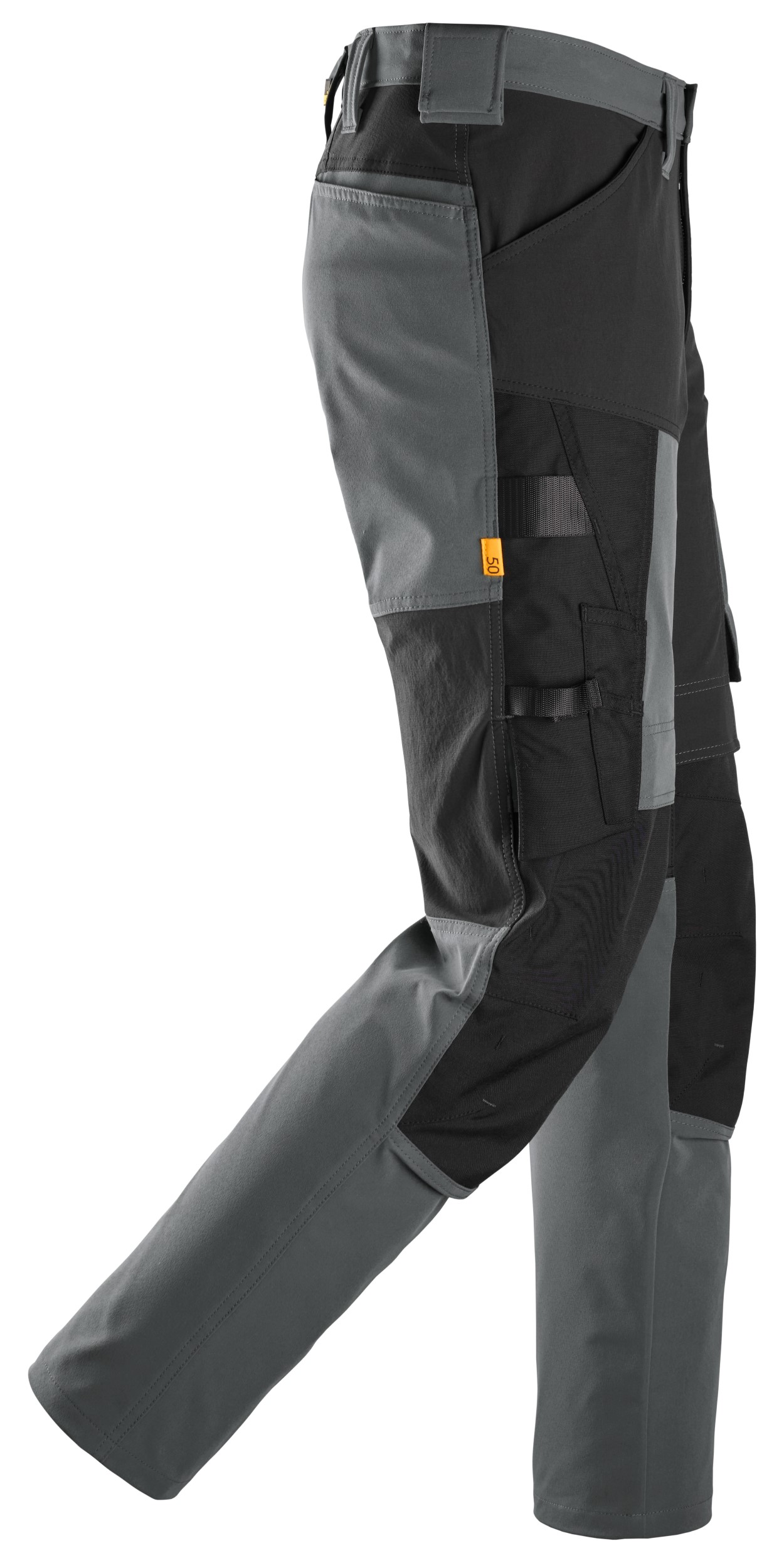 6318 Pantalones largos de trabajo elásticos AllroundWork Stretch color gris acero / negro