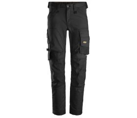 6341 Pantalones largos de trabajo elásticos AllroundWork Slim Fit color negro