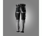 6341 Pantalones largos de trabajo elásticos AllroundWork Slim Fit color gris / negro