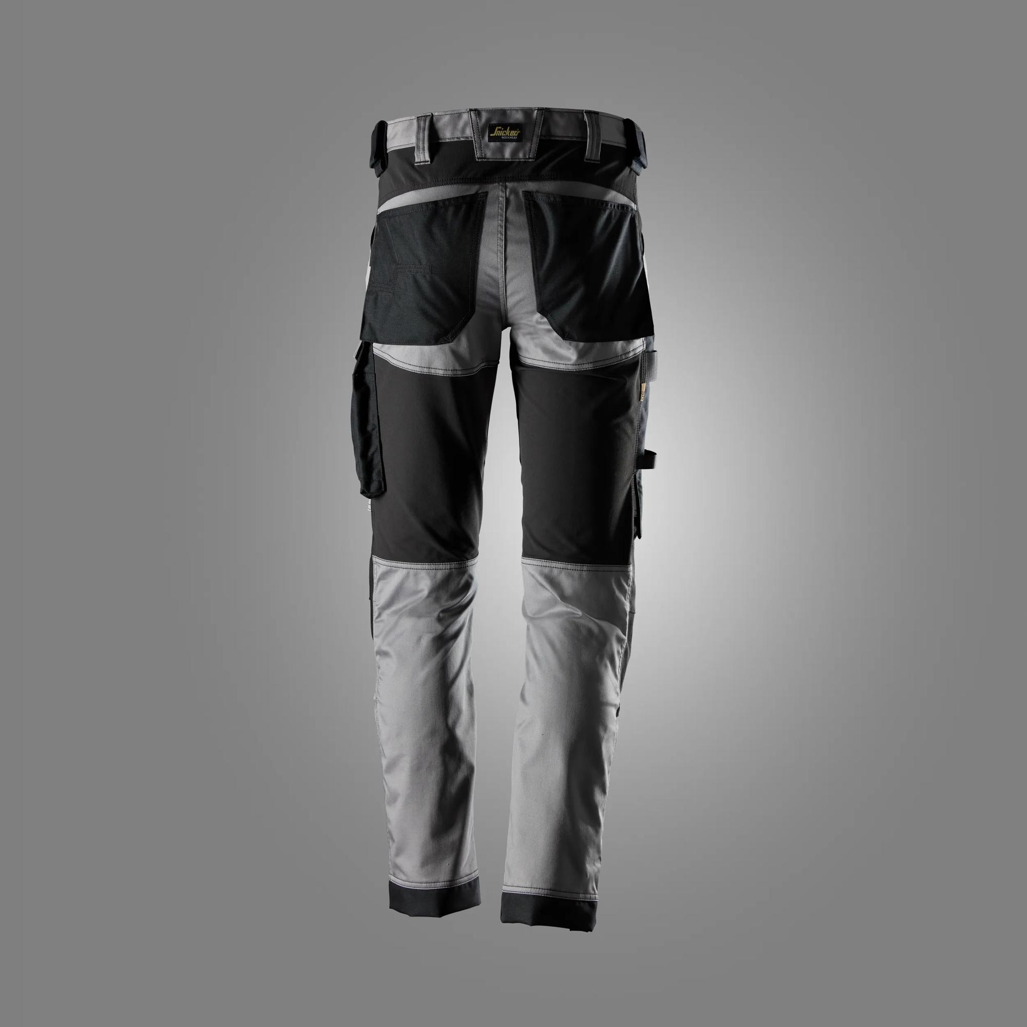 6341 Pantalones largos de trabajo elásticos AllroundWork Slim Fit color gris / negro