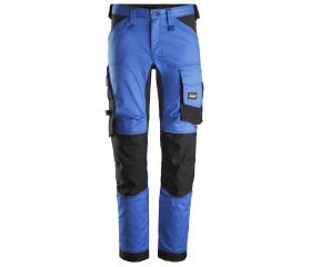 Pantalones largos de trabajo elásticos AllroundWork Slim Fit 6341 Azul verdadero / Negro