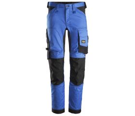 6341 Pantalones largos de trabajo elásticos AllroundWork Slim Fit color azul verdadero/ negro