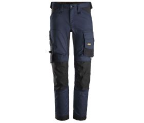 Pantalones largos de trabajo elásticos AllroundWork Slim Fit 6341 Azul marino / Negro