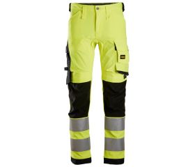 6343 Pantalones largos de trabajo elásticos de alta visibilidad clase 2 amarillo-negro
