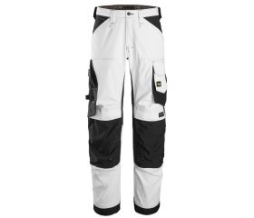 6351 Pantalones largos de trabajo elásticos ajuste holgado AllroundWork Loose Fit color blanco/ negro