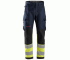 6363 Pantalones largos de trabajo de alta visibilidad clase 1 ProtecWork azul marino-amarillo