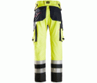 6365 Pantalones largos de trabajo de alta visibilidad clase 1 con pernera reforzada ProtecWork amarillo-azul marino