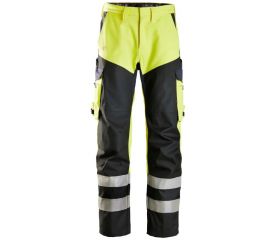 6365 Pantalones largos de trabajo de alta visibilidad clase 1 con pernera reforzada ProtecWork amarillo-azul marino
