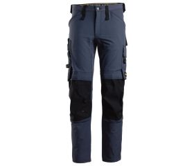 Pantalones largos de trabajo elásticos AllroundWork 6371 Azul Marino/Negro