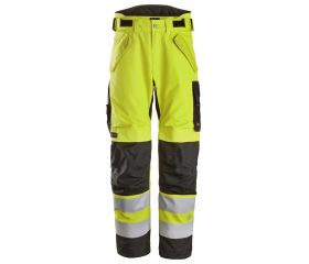 6630 Pantalones largos de trabajo impermeables de alta visibilidad clase 2 acolchados con doble capa 37.5® amarillo-negro