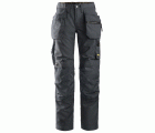 6701 Pantalones largos de trabajo para mujer con bolsillos flotantes AllroundWork gris acero/negro