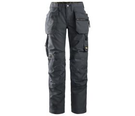 Pantalones largos de trabajo para mujer con bolsillos flotantes AllroundWork 6701 Gris Acero/Negro