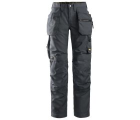 6701 Pantalones largos de trabajo para mujer con bolsillos flotantes AllroundWork gris acero/negro