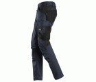 6703 Pantalones largos de trabajo elásticos para mujer sin bolsillos para rodilleras AllroundWork azul marino-negro