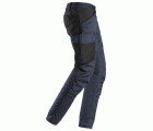6703 Pantalones largos de trabajo elásticos para mujer sin bolsillos para rodilleras AllroundWork azul marino-negro