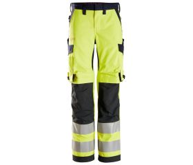 6760 Pantalones largos de trabajo de alta visibilidad clase 2 para mujer ProtecWork amarillo-azul marino