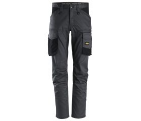 6803 Pantalones largos de trabajo elásticos AllroundWork sin bolsillos para las rodilleras color gris acero/ negro