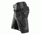 6904 Pantalones cortos de trabajo FlexiWork+ bolsillos flotantes gris acero/ negro