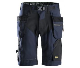Pantalones cortos de trabajo FlexiWork+ bolsillos flotantes 6904 Azul marino / Negro