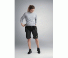 6904 Pantalones cortos de trabajo FlexiWork+ bolsillos flotantes gris acero/ negro