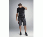 6904 Pantalones cortos de trabajo FlexiWork+ bolsillos flotantes gris acero/ negro