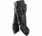 Pantalones pirata de trabajo FlexiWork+ bolsillos flotantes 6905 Negro