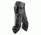 6905 Pantalones pirata de trabajo con bolsillos flotantes FlexiWork gris acero-negro
