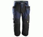 Pantalones pirata de trabajo FlexiWork+ bolsillos flotantes 6905 Azul marino / Negro