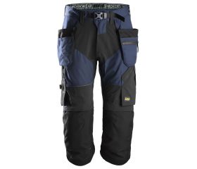 Pantalones pirata de trabajo FlexiWork+ bolsillos flotantes 6905 Azul marino / Negro