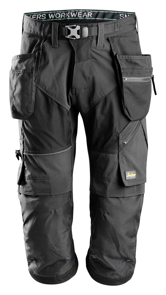 6905 Pantalón Pirata FlexiWork+ con bolsillos flotantes negro talla 88