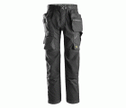 6923 Pantalones largos de solador bolsillos flotantes FlexiWork negro