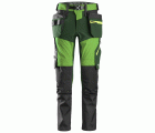 6940 Pantalones largos de trabajo elásticos FlexiWork Softshell Slim Fit bolsillos flotantes verde manzana/ verde bosque
