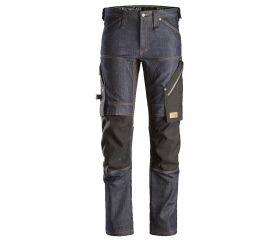 6956 Pantalones largos de trabajo en tejido vaquero FlexiWork denim/ negro