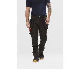 6972 Pantalones largos de trabajo FlexiWork con bolsillos flotantes desmontables negro