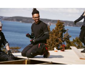 6972 Pantalones largos de trabajo FlexiWork con bolsillos flotantes desmontables negro